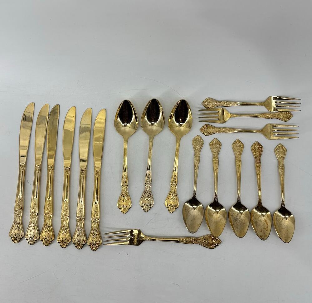 Rogers Stainless Steel Gold Tone Flatware Repurpose DIY Crafting